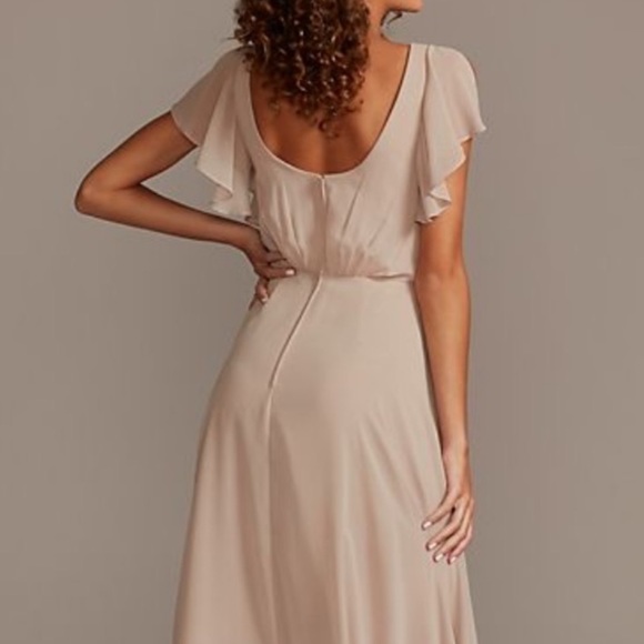 Celebrate Bridesmaid Dress w/ Flutter Sleeve Full Skirt - Picture 3 of 10